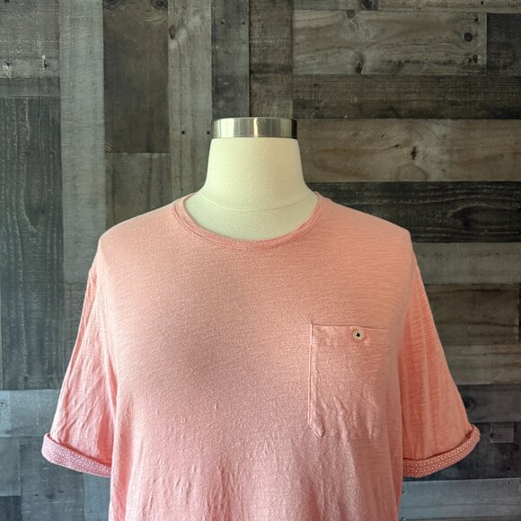 Men's Ted Baker salmon t-shirt 3XLarge pastel preppy designer heathered pink - Picture 2 of 10